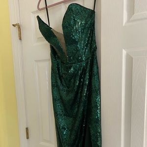 NWT Michael Costello X Revolve Green Sequin Gown
